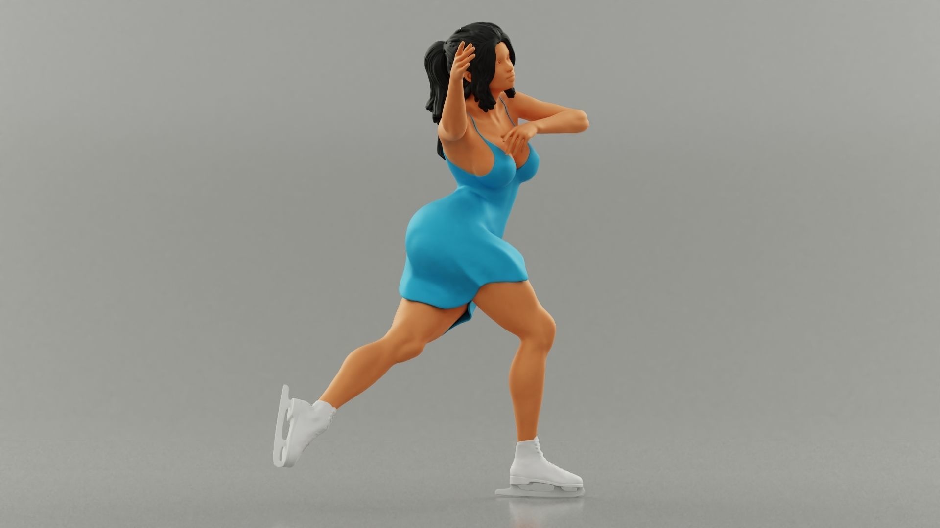 Ice Skating Girl Dress 3D print model_2