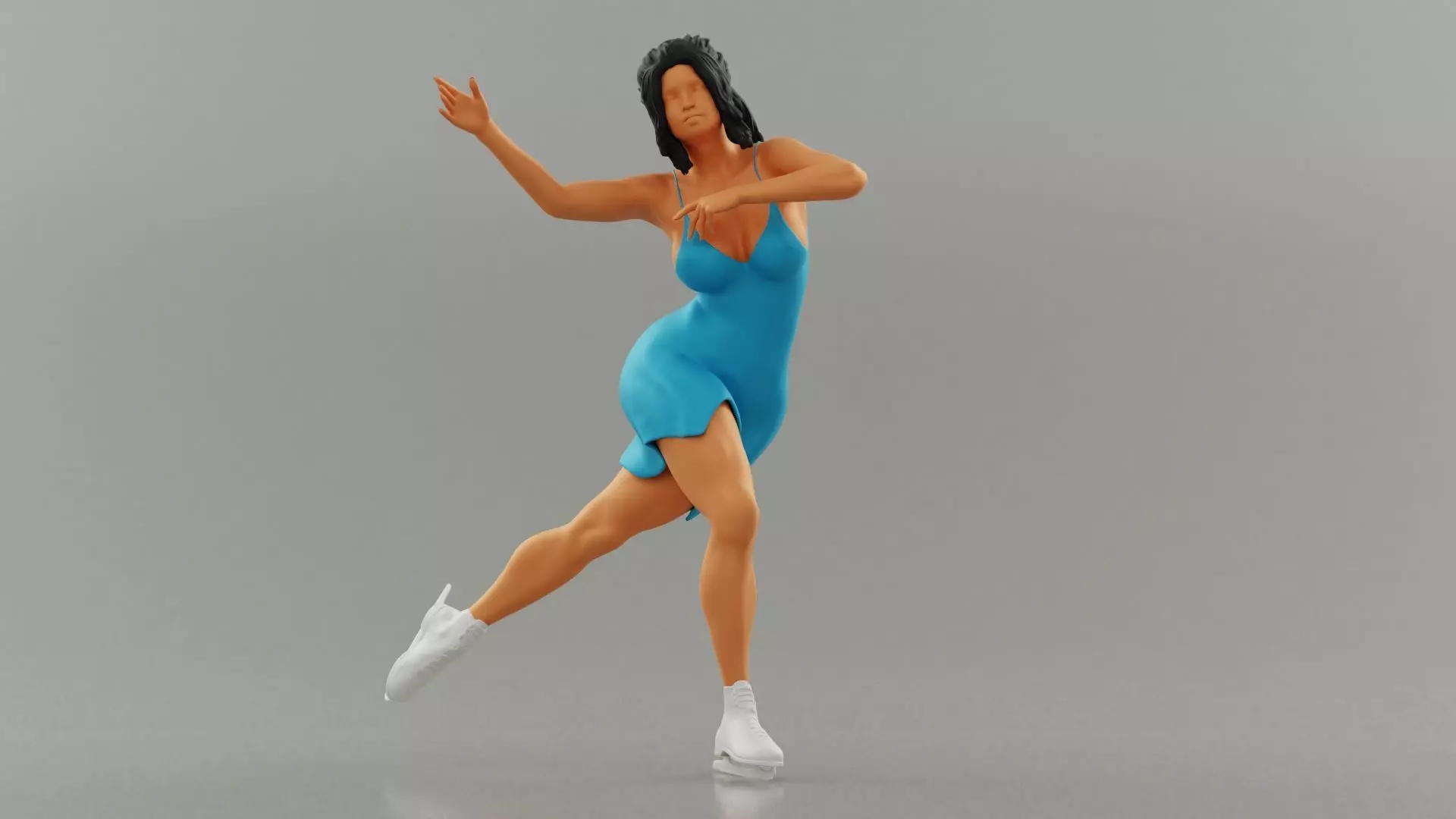 Ice Skating Girl Dress 3D print model_0