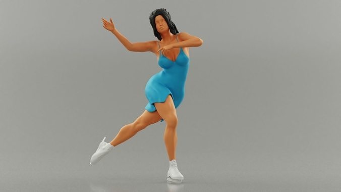 Ice Skating Girl Dress 3D print model