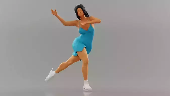 Ice Skating Girl Dress 3D print model