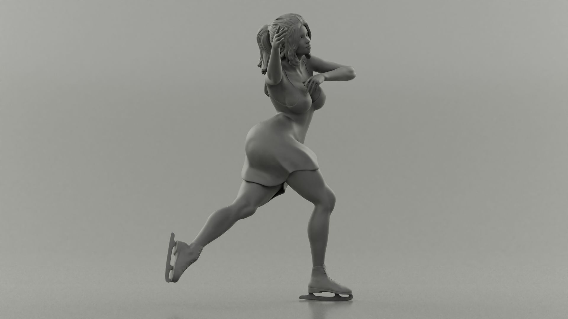Ice Skating Girl Dress 3D print model_3