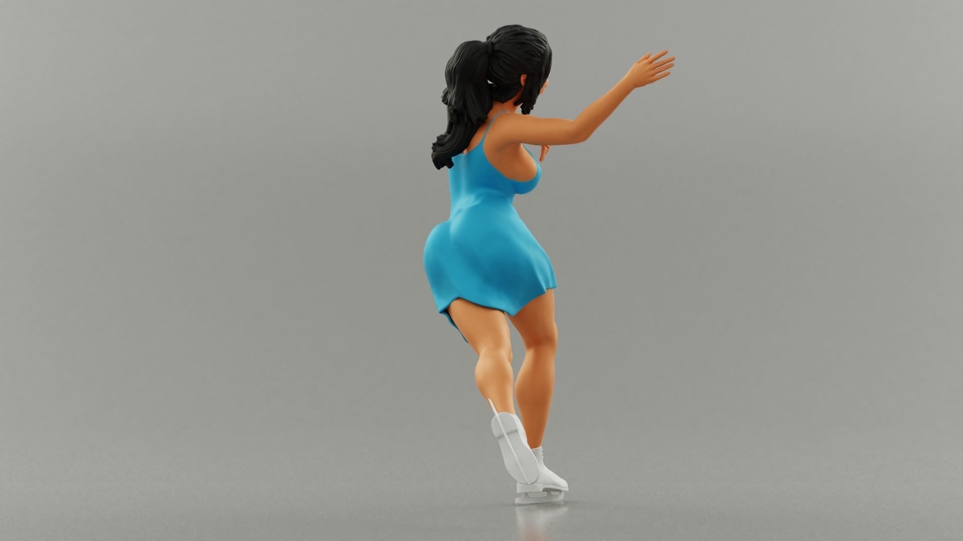 Ice Skating Girl Dress 3D print model_4