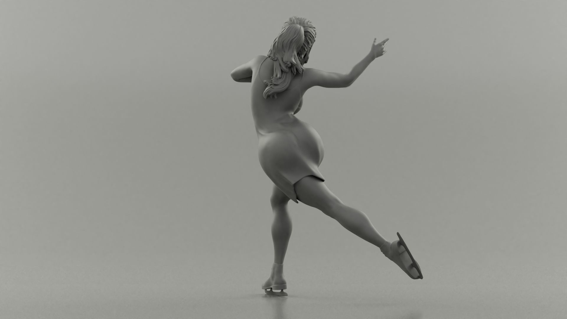Ice Skating Girl Dress 3D print model_7