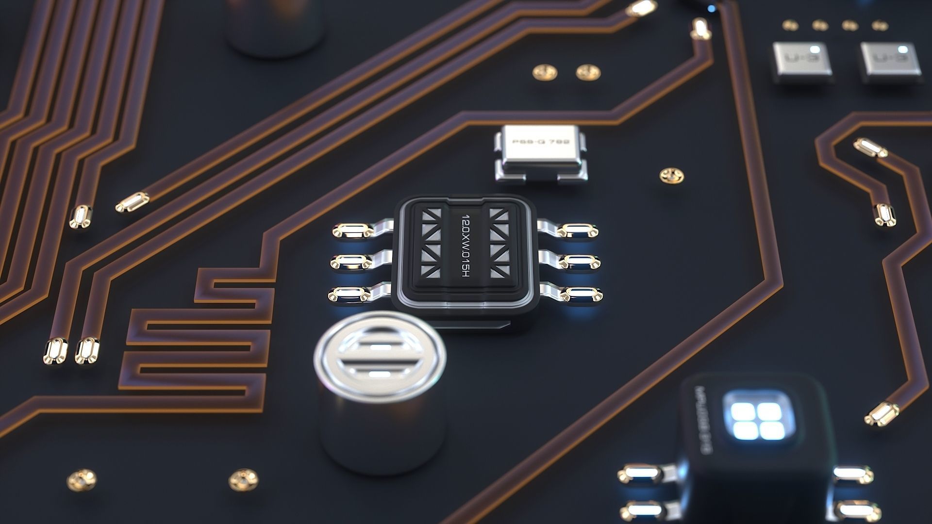 Sci-Fi Microchips asset  3D model_8
