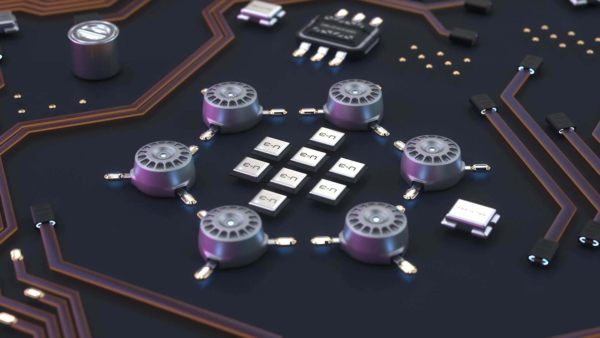 Sci-Fi Microchips asset  3D model_7