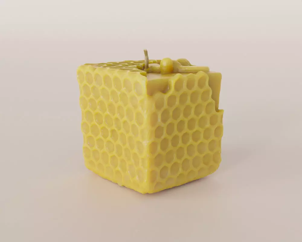 Photoscanned Beeswax Honey Candle 3D model_0