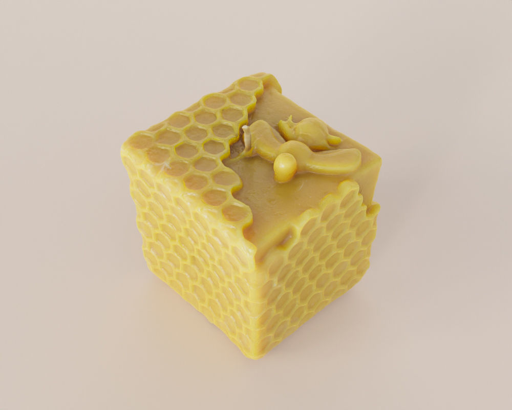 Photoscanned Beeswax Honey Candle 3D model_2