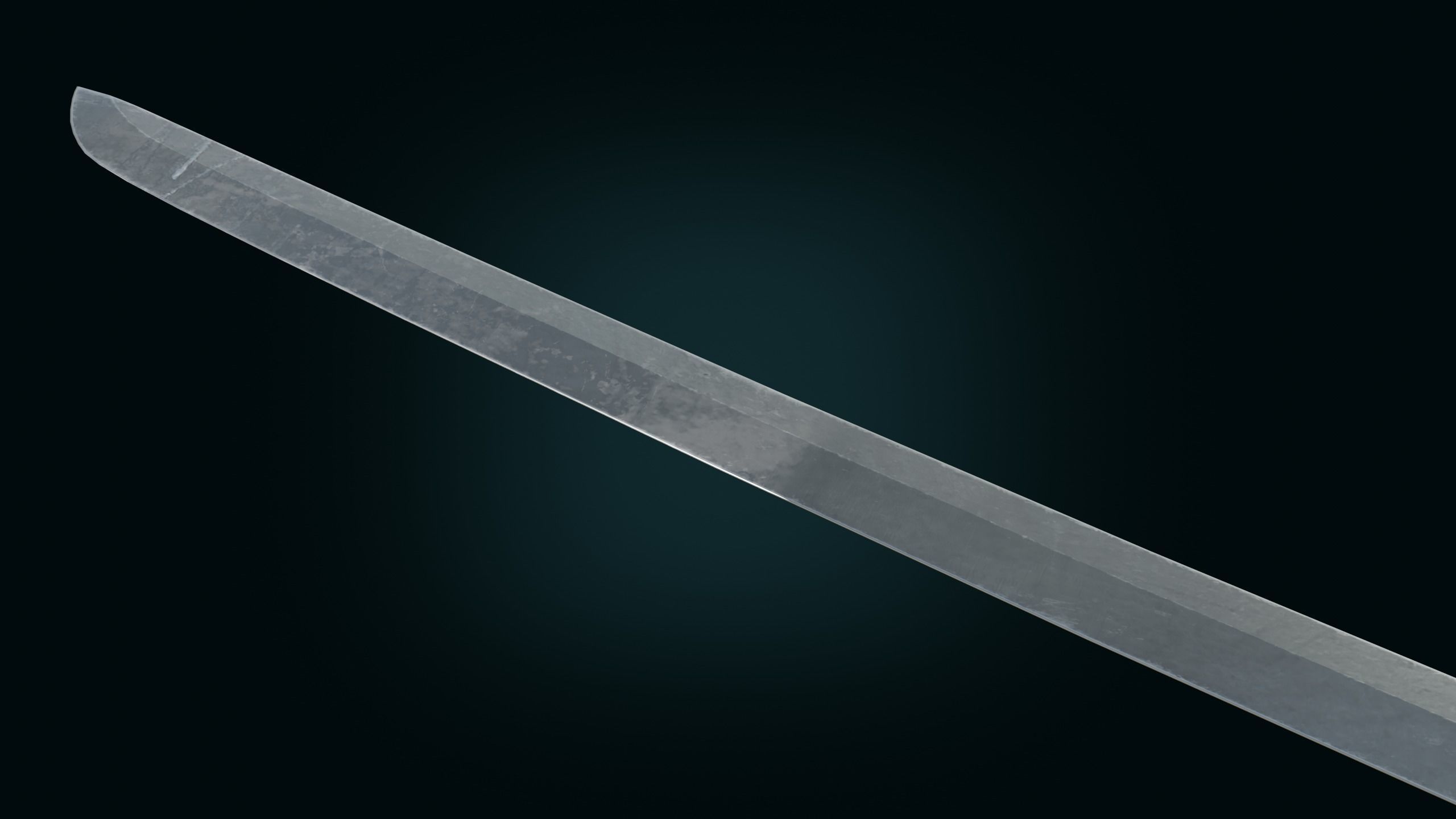 Medieval Realistic Japanese Katana Middle-poly Game ready 3D model_3