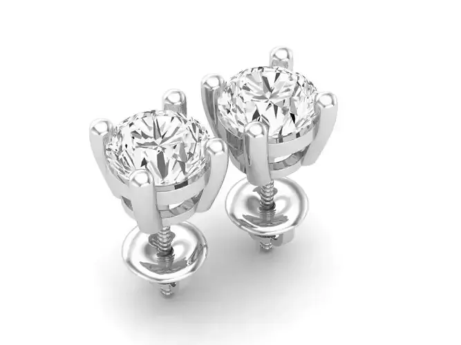 7 mm Diamond Ladies Stud Earrings