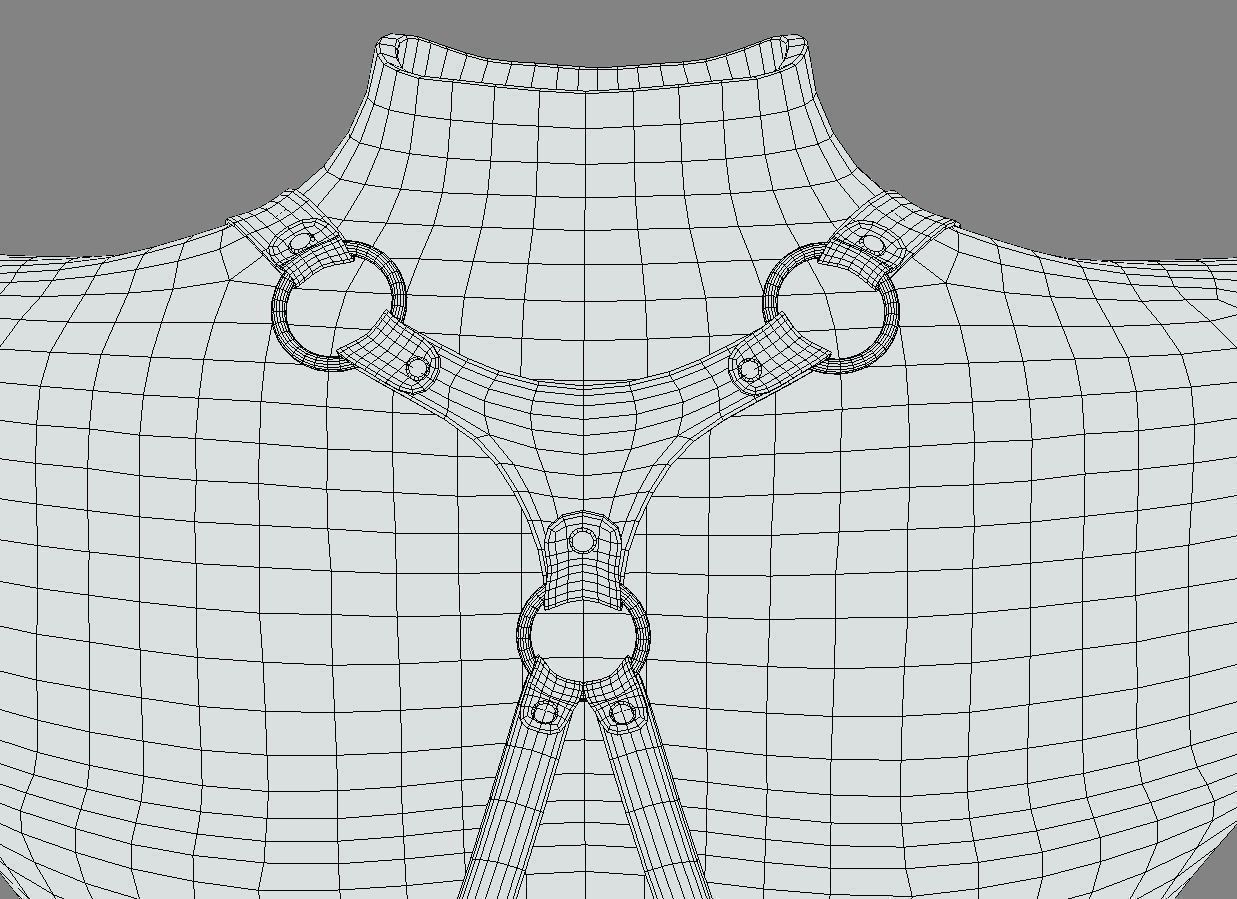Black Artificial Leather Harness Set Low-poly 3D model_49