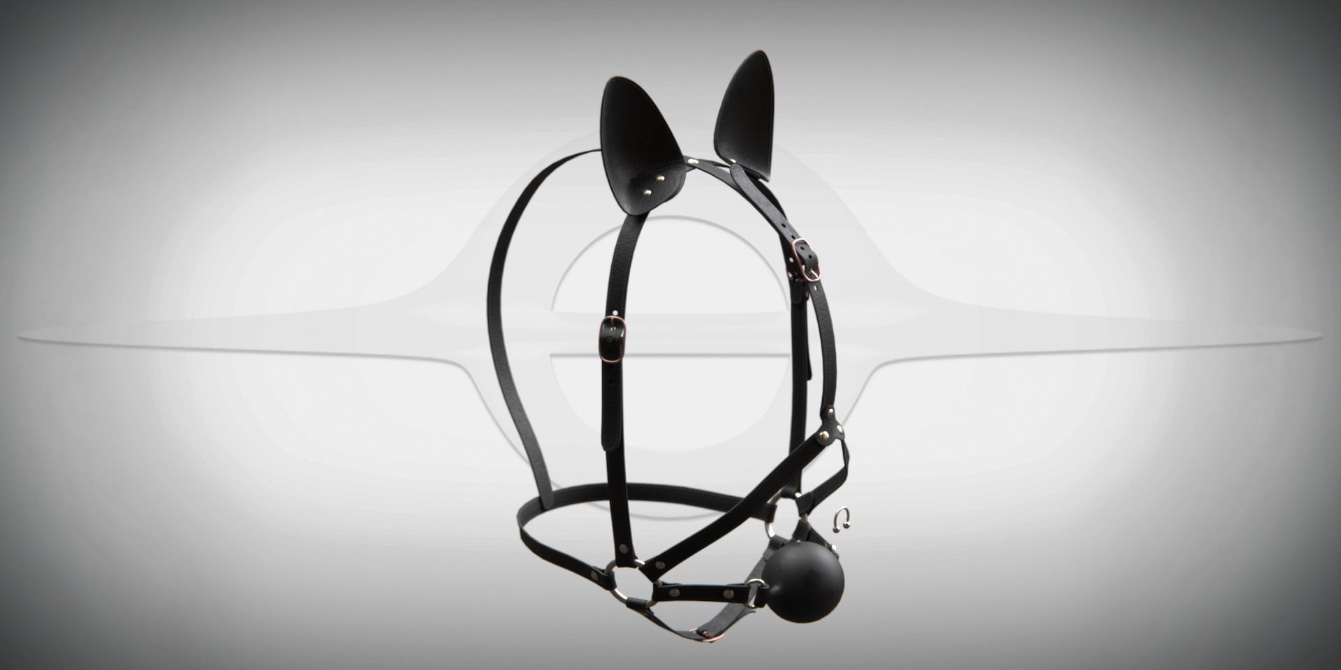 Black Artificial Leather Harness Set Low-poly 3D model_5