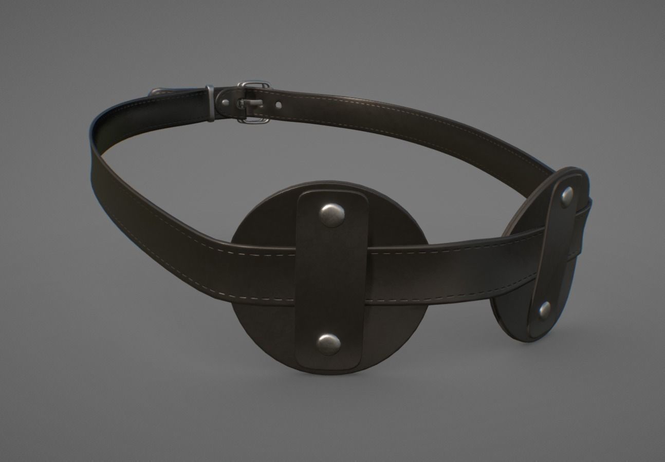 Black Artificial Leather Harness Set Low-poly 3D model_20