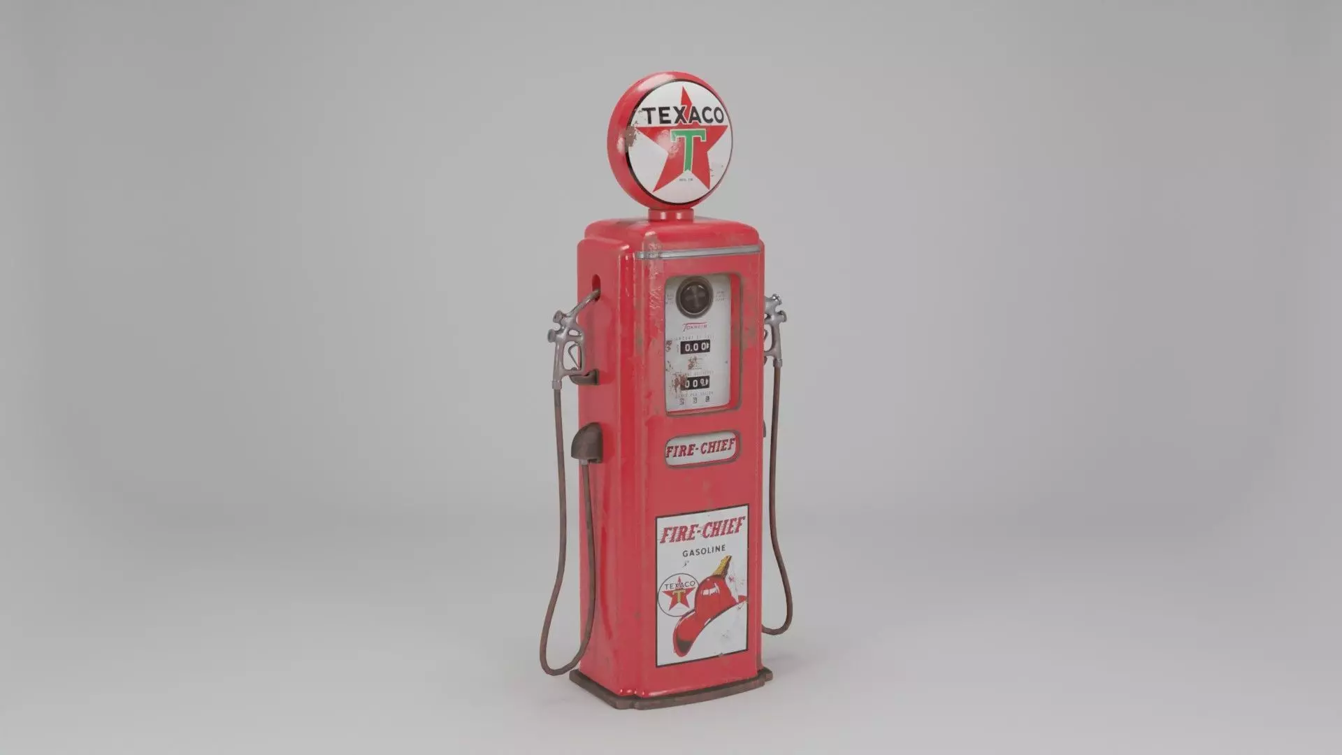 Retro Texaco Gas Pump 3D model_0