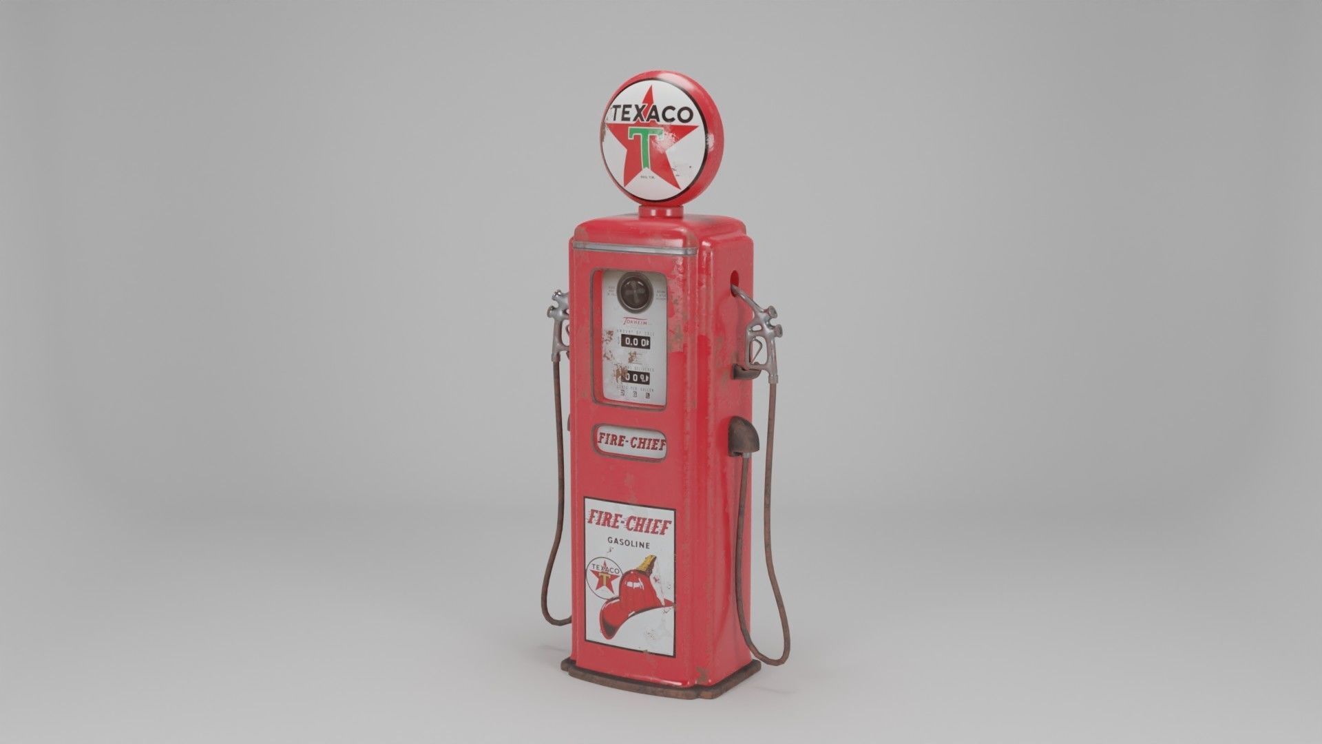 Retro Texaco Gas Pump 3D model_2