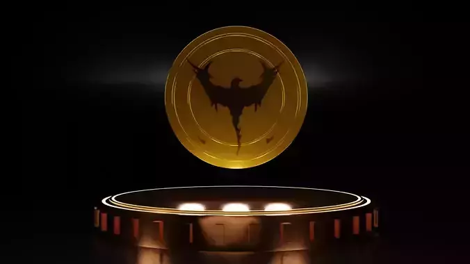 3D Digital Gold Coin NFT template with animated in Blender 