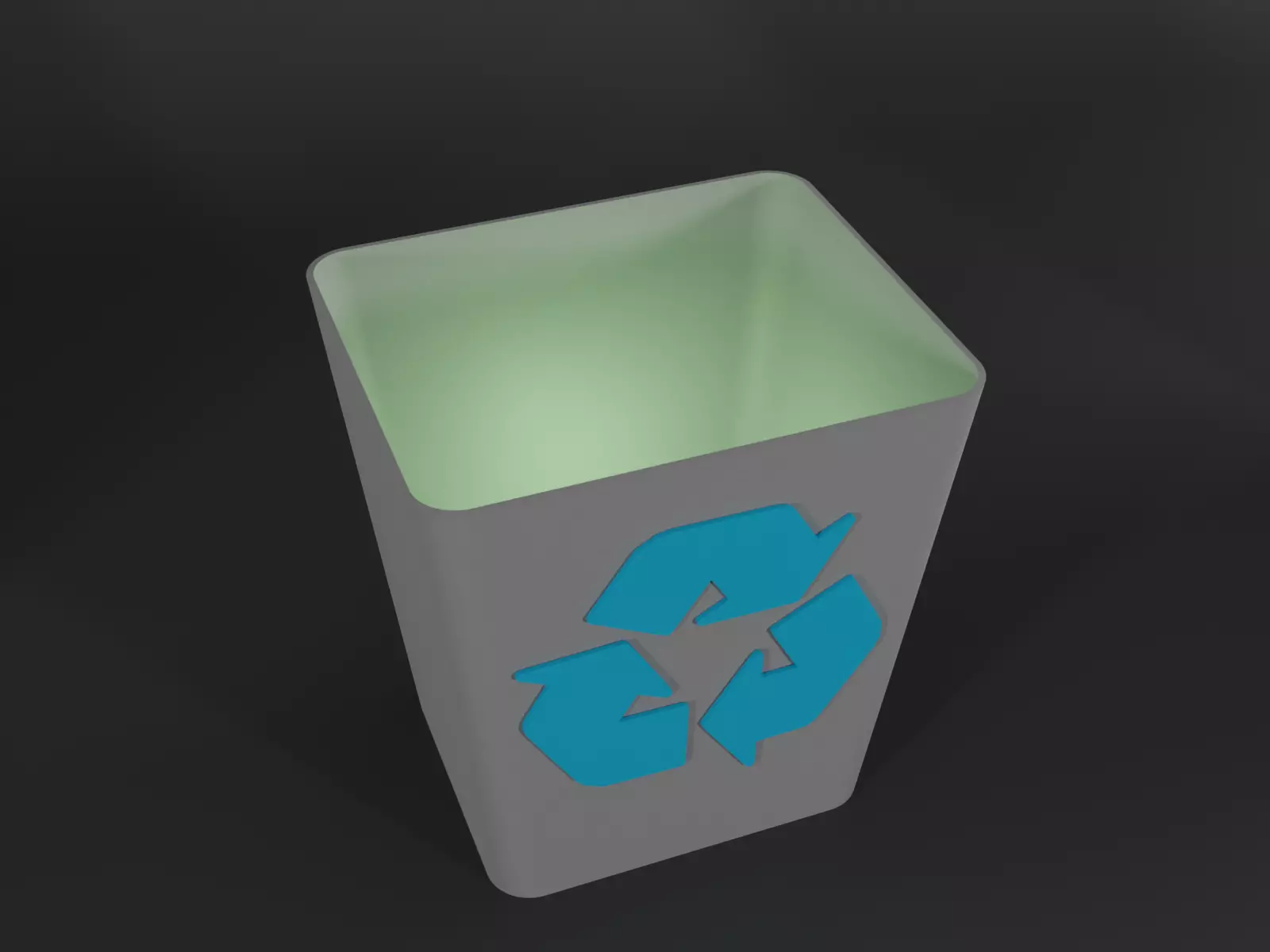 Recycle Bin container 3D print model_0