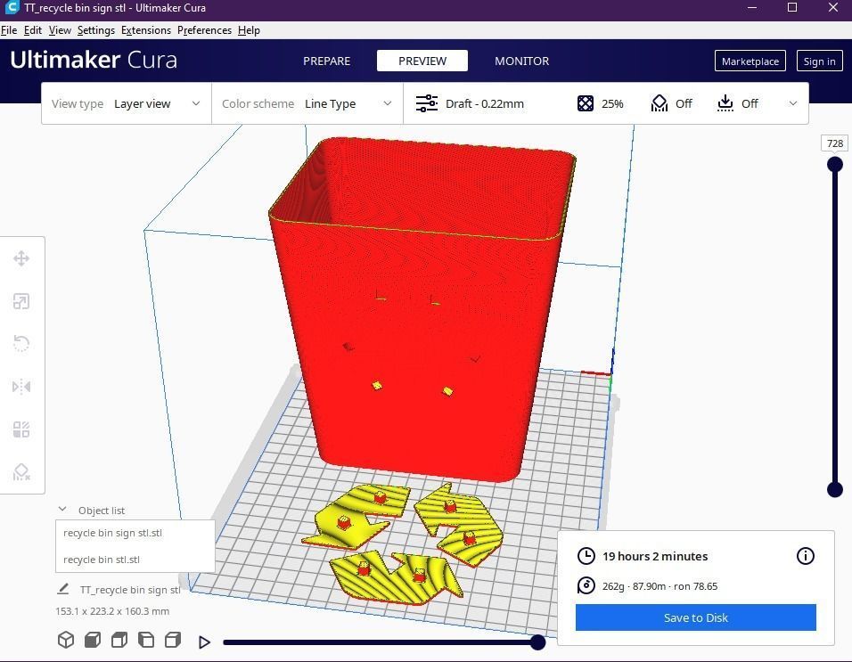 Recycle Bin container 3D print model_2