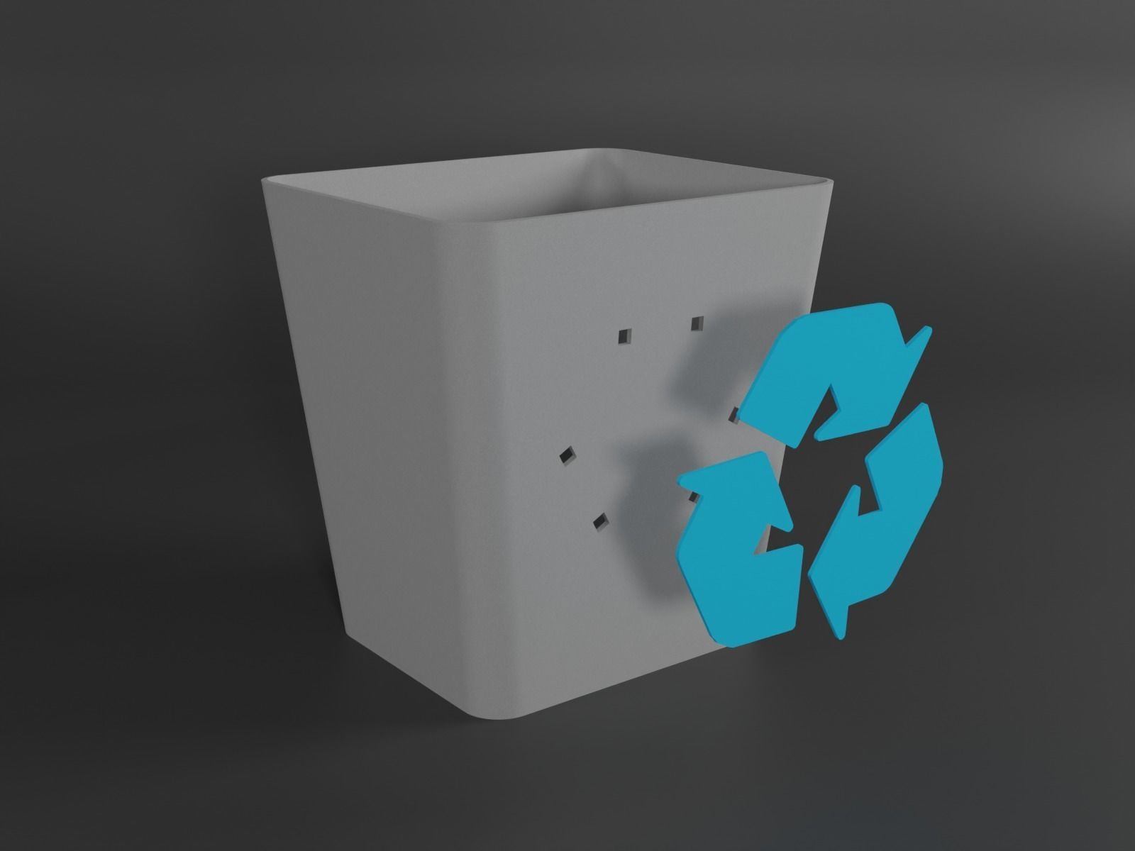 Recycle Bin container 3D print model_4