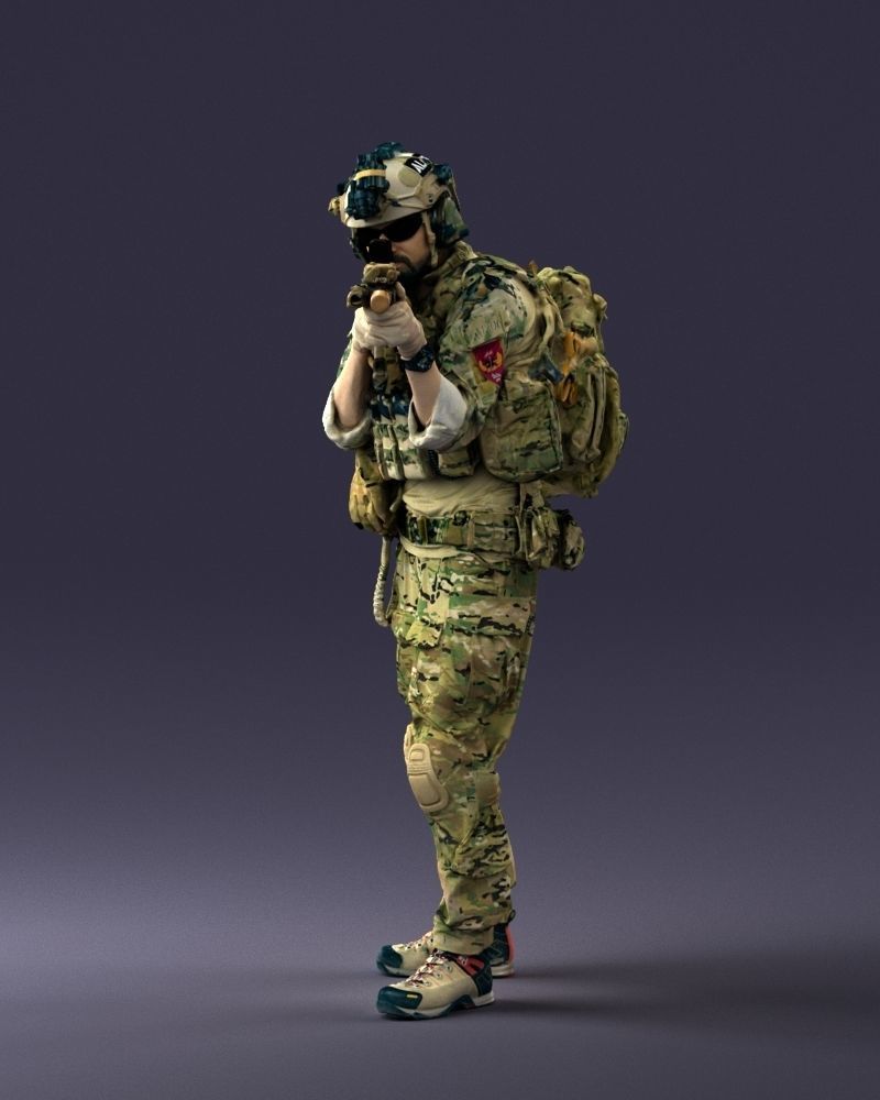 000167 Special Forces Soldier 0722 3dp 3D print model_9