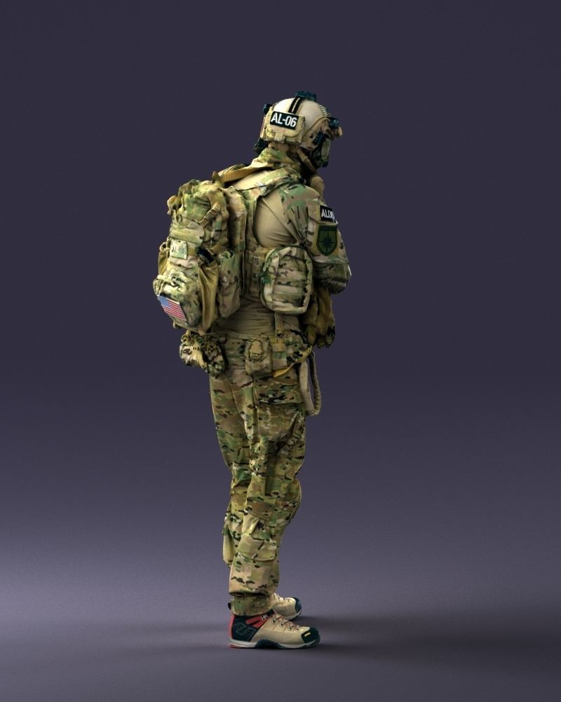 000167 Special Forces Soldier 0722 3dp 3D print model_3