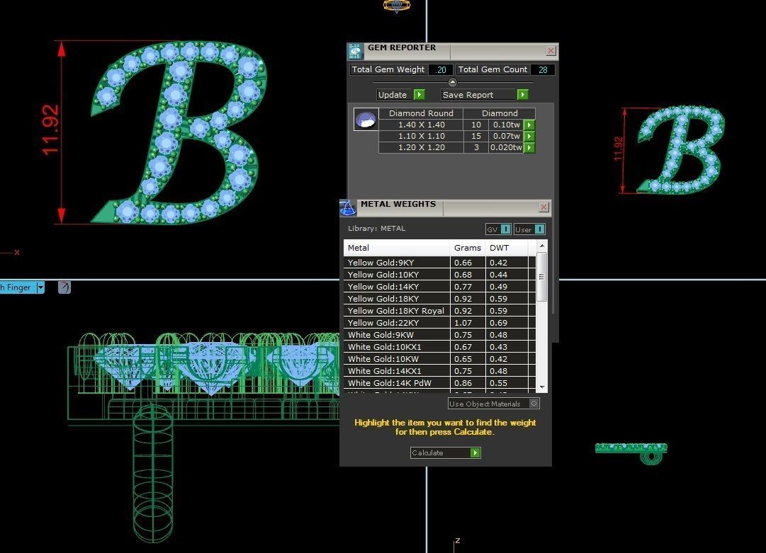 Jewelry Alphabet Pendant B 3D print model_1