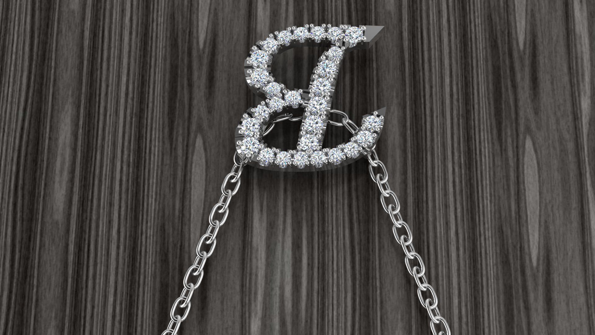 Jewelry Alphabet Pendant B 3D print model_13