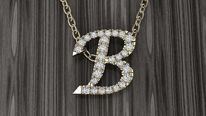Jewelry Alphabet Pendant B 3D print model