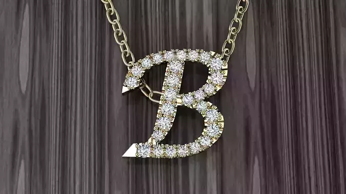 Jewelry Alphabet Pendant B 3D print model