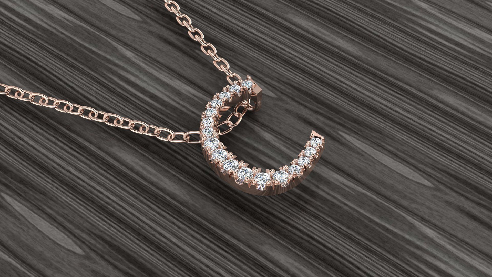 Jewelry Alphabet Pendant C 3D print model_15