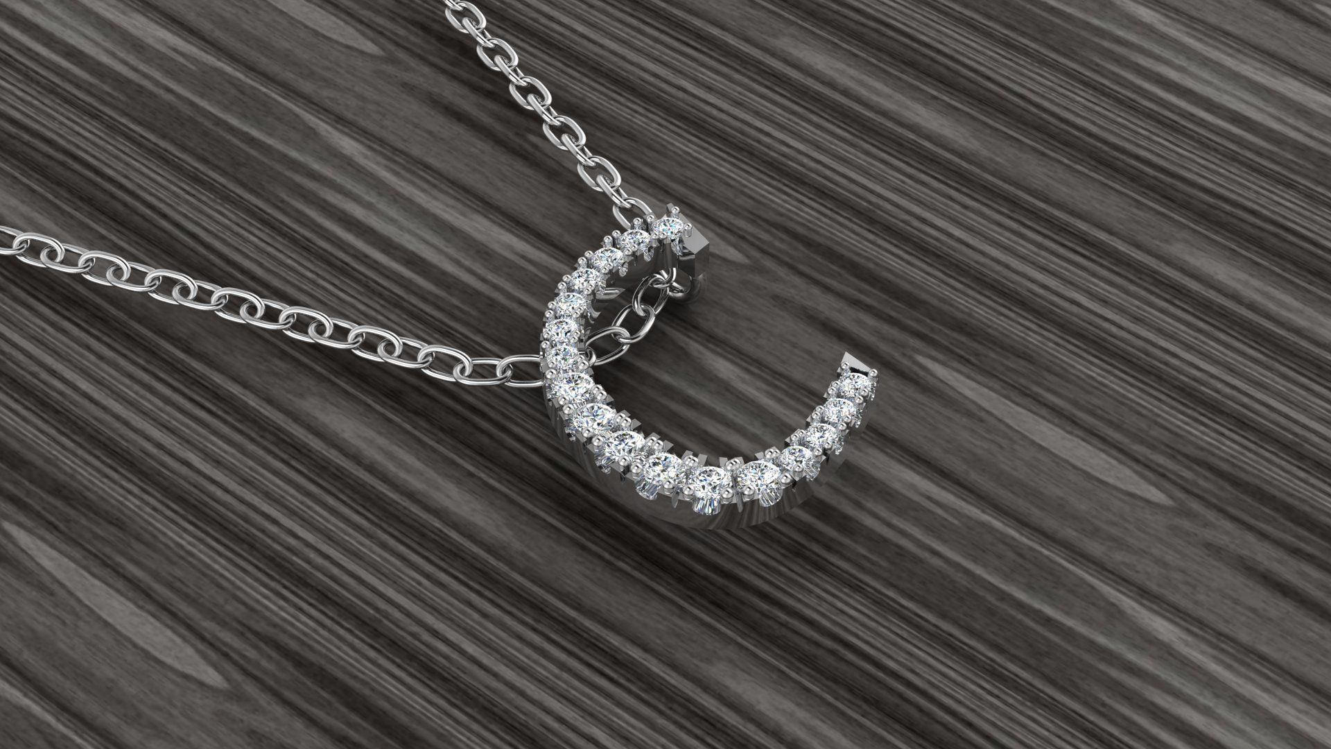 Jewelry Alphabet Pendant C 3D print model_6