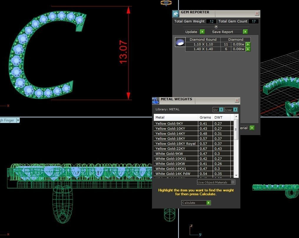 Jewelry Alphabet Pendant C 3D print model_1