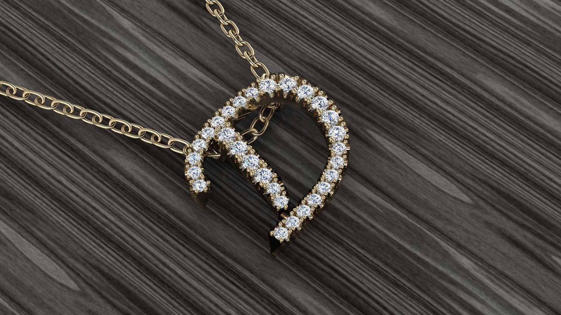 Jewelry Alphabet Pendant D 3D print model_10