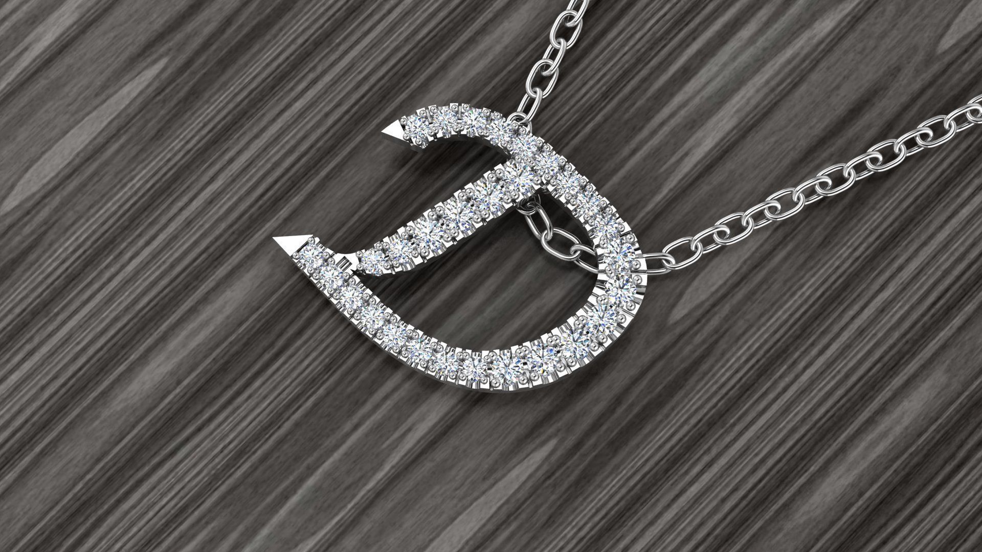 Jewelry Alphabet Pendant D 3D print model_16