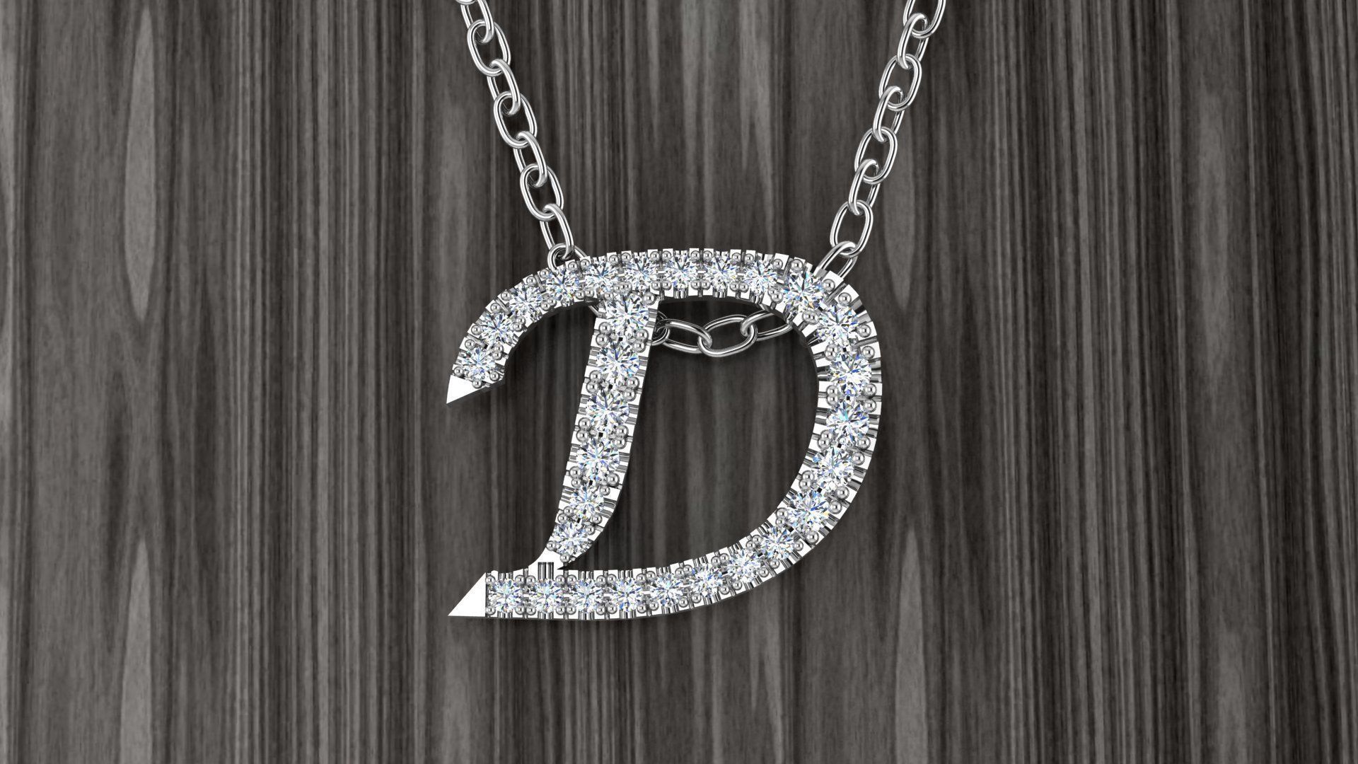 Jewelry Alphabet Pendant D 3D print model_2