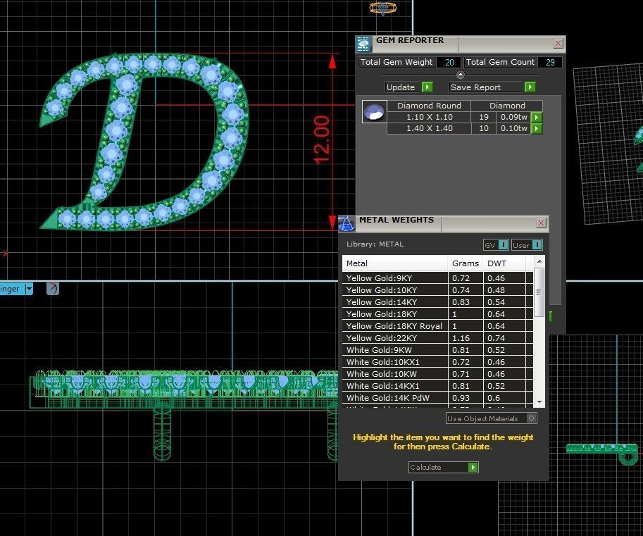 Jewelry Alphabet Pendant D 3D print model_1