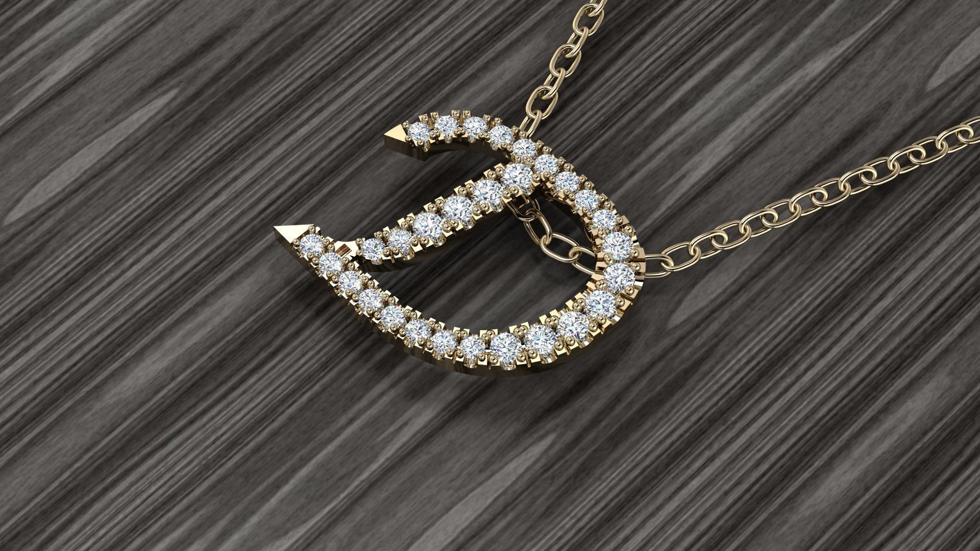 Jewelry Alphabet Pendant D 3D print model_5