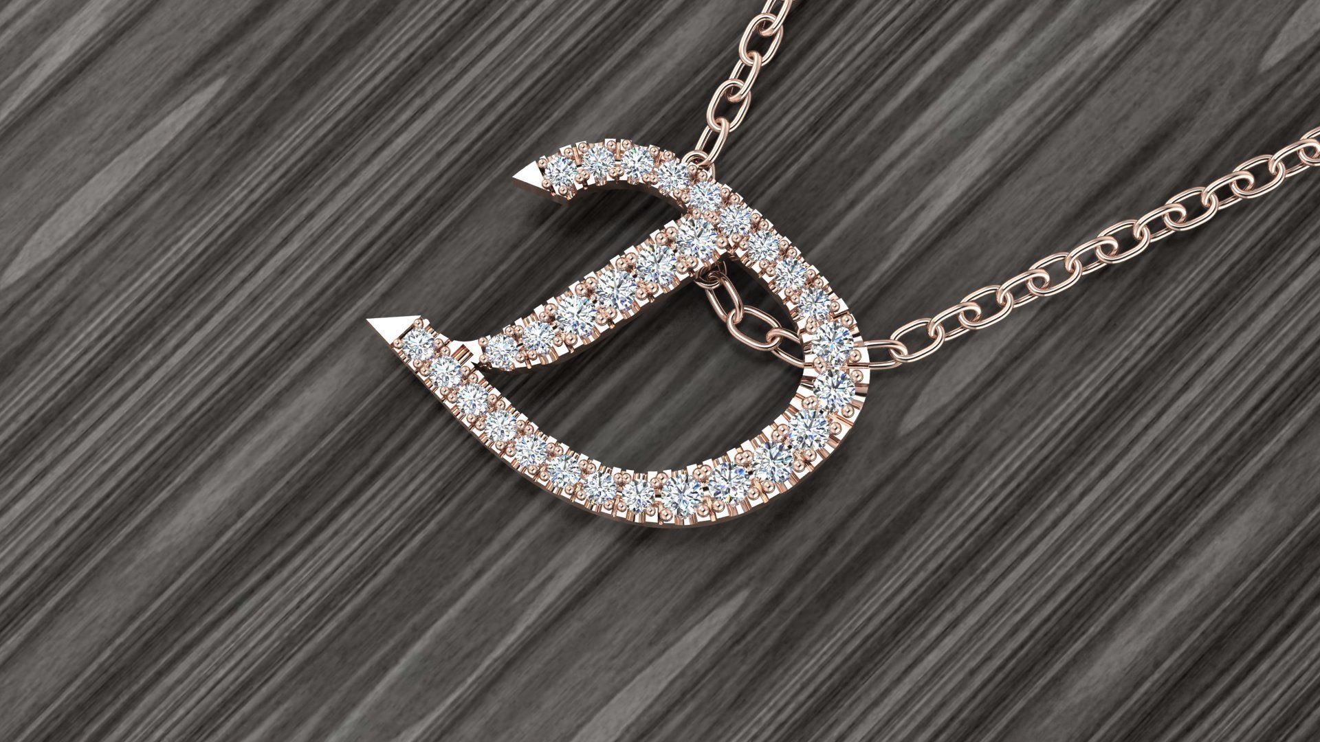 Jewelry Alphabet Pendant D 3D print model_8