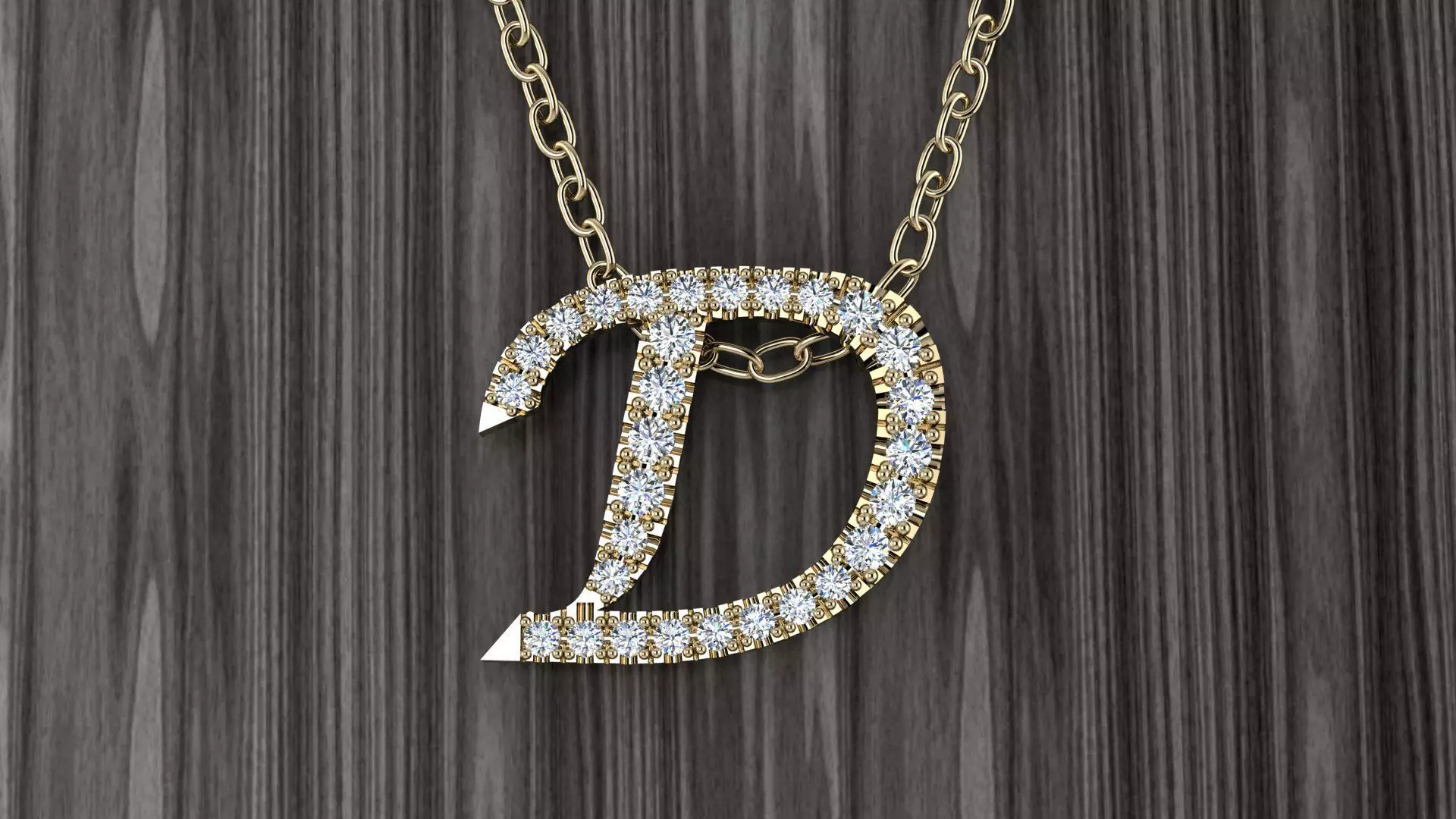 Jewelry Alphabet Pendant D 3D print model_0