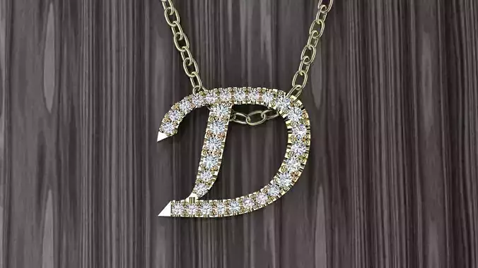 Jewelry Alphabet Pendant D 3D print model