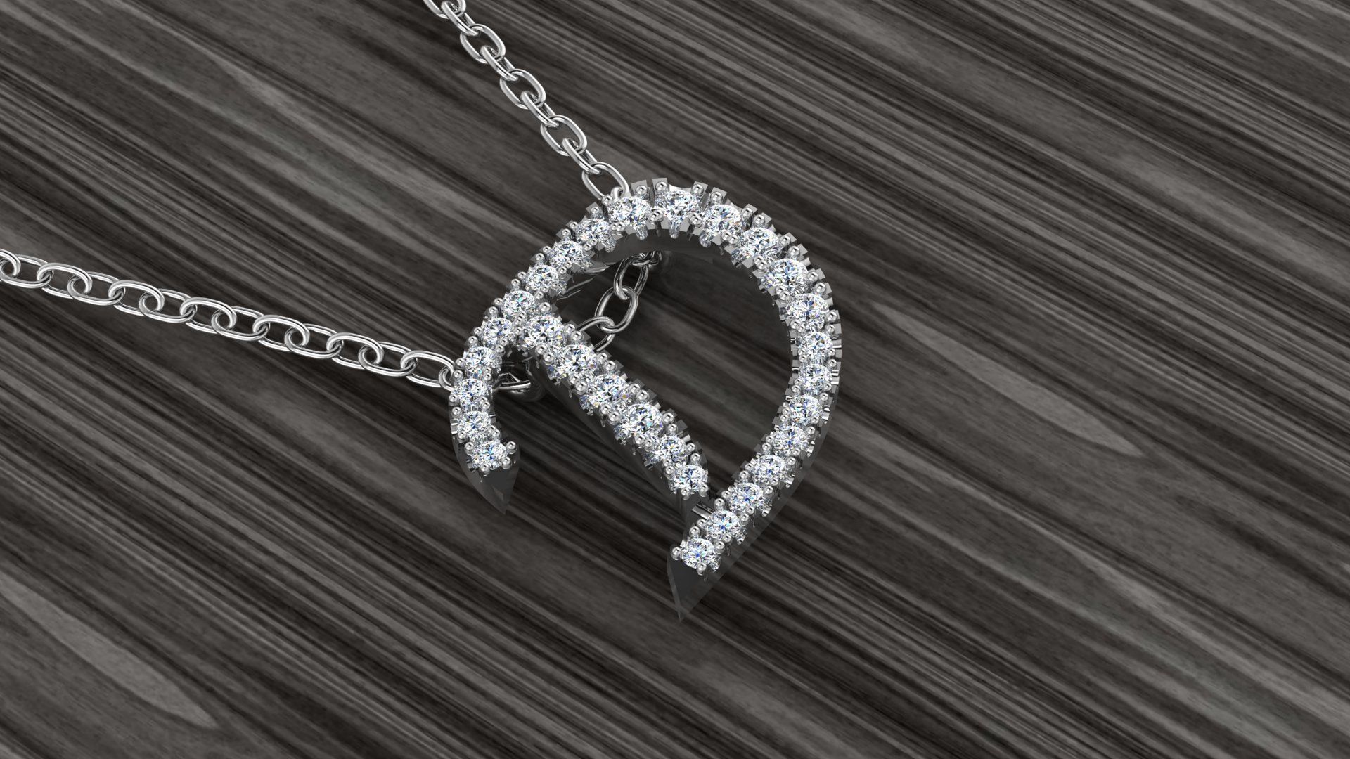 Jewelry Alphabet Pendant D 3D print model_4