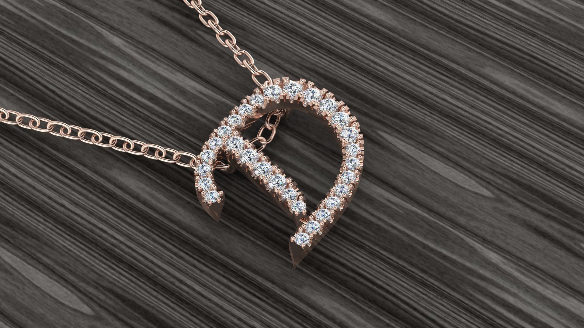 Jewelry Alphabet Pendant D 3D print model_6