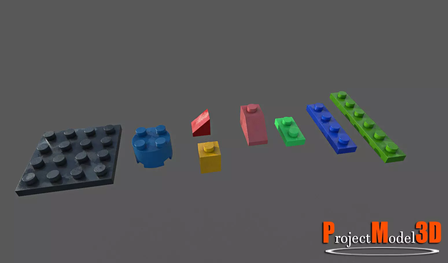 Building Block-Pack002 Low-poly 3D model_0