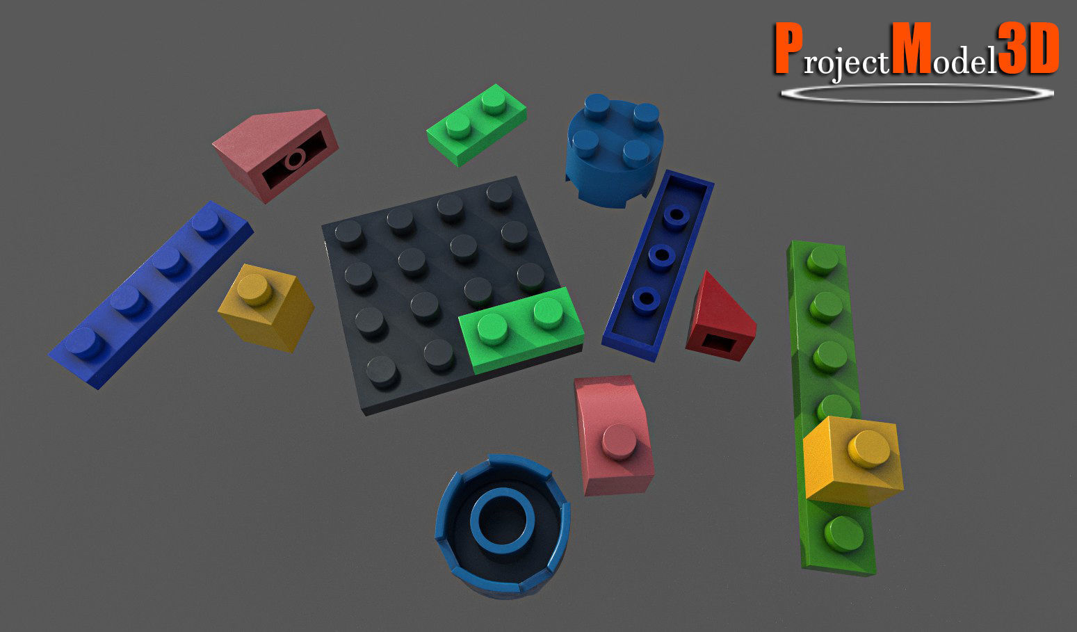 Building Block-Pack002 Low-poly 3D model_17
