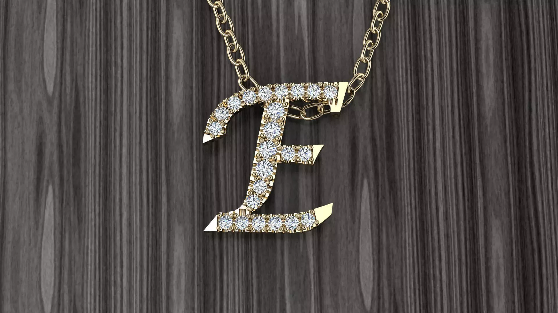 Jewelry Alphabet Pendant E 3D print model_0