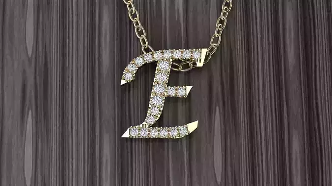 Jewelry Alphabet Pendant E 3D print model