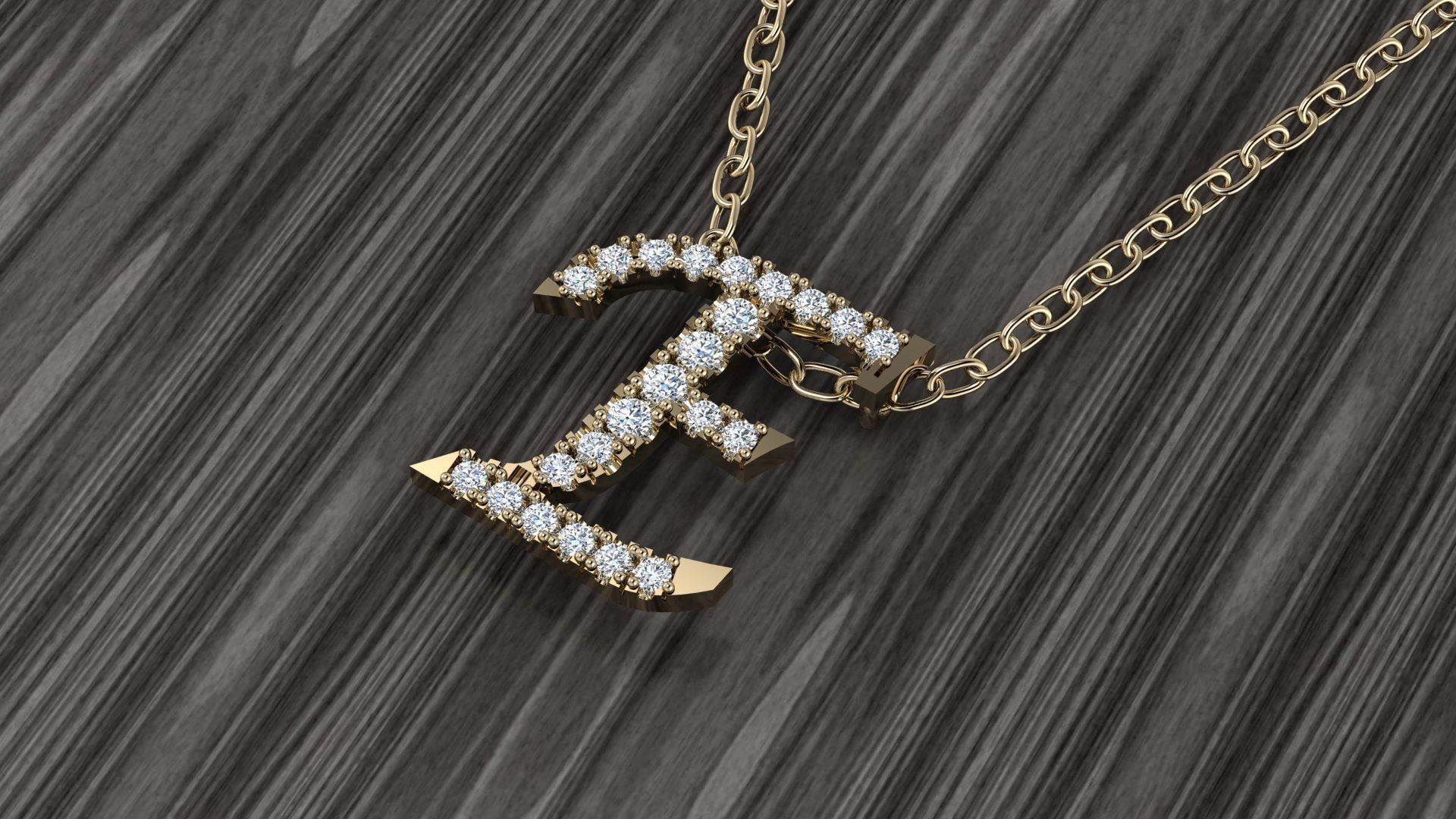 Jewelry Alphabet Pendant E 3D print model_18