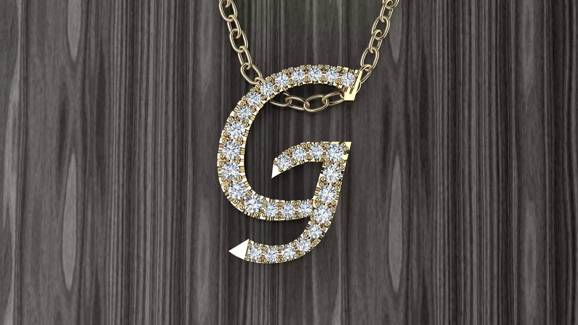 Jewelry Alphabet Pendant G 3D print model_0