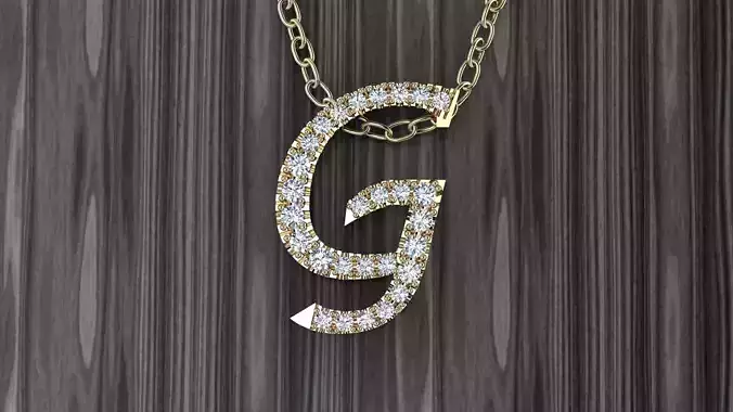 Jewelry Alphabet Pendant G 3D print model