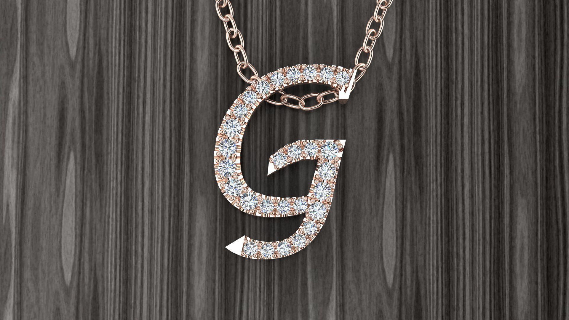Jewelry Alphabet Pendant G 3D print model_5