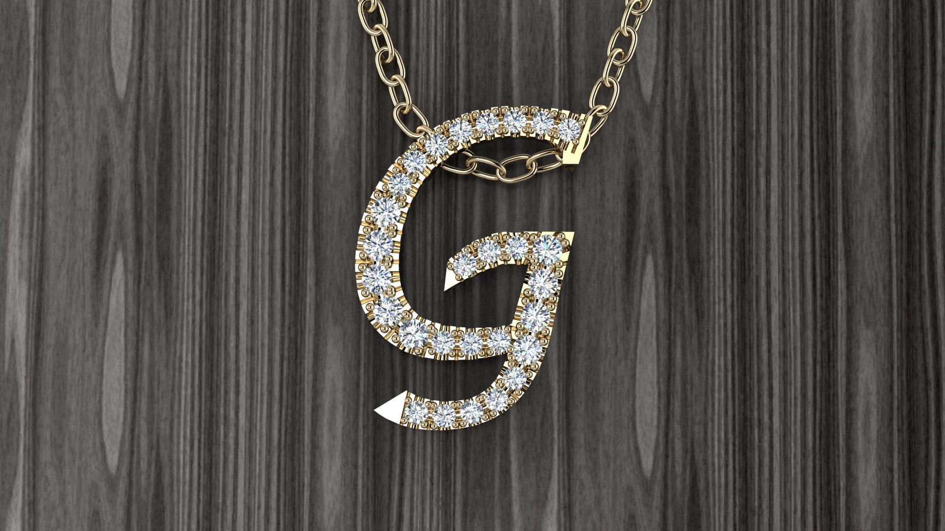 Jewelry Alphabet Pendant G 3D print model_11